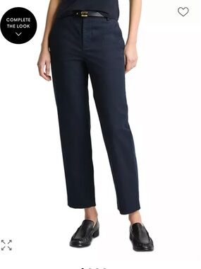 Vince Women's Chino Crop Ankle Pants Stretch Cotton Denim in Black Size 4